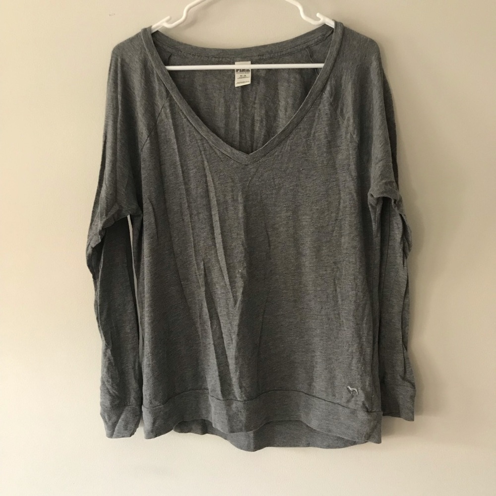 Gray Long Sleeve Victoria’s Secret Pink Top
